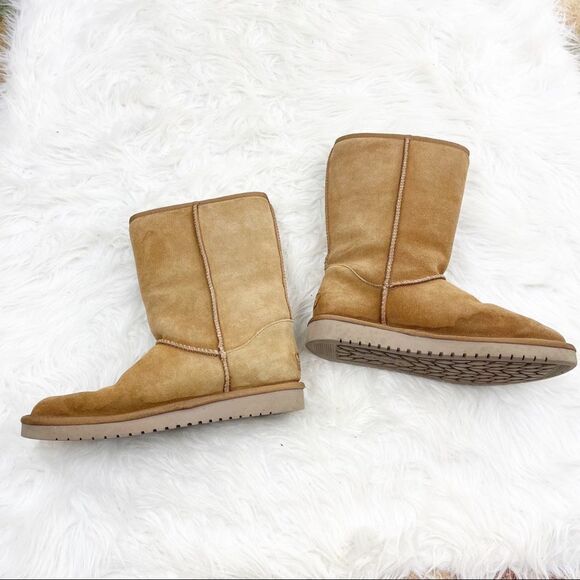 Ugg Koolaburra Victoria Tall Bow Suede Chestnut Boots 8 - Picture 9 of 11